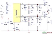 音频电路中的基于TDA2009功率放大器应用线电路图