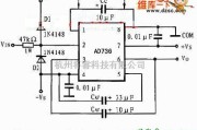 单片机制作中的AD736在双电源供电时的高阻抗应用电路图