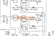 数字电路中的由与非门组成的抢答器(CD4011)电路图