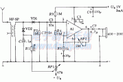 采用变容二极管和TL081线性运算放大器的简单中波收音机电路