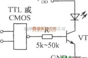 LED电路中的数字电路控制闪烁发光二极管的电路图