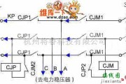 稳压电源中的两路市电自动转换供电装置电路图