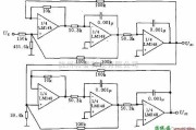 滤波器电路中的uA741运放组成的四级电信滤波器电路图