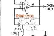 正弦信号产生中的1kHz正弦波振荡器(741)电路图