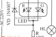 LED电路中的电源工作状态指示电路图