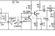 超声波传感器中的NE555构成的超声波液位指示电路图