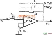 滤波器中的有源窄带滤波器(FC54)电路图