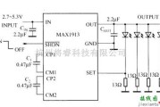 LED电路中的MAX1913驱动白光LED原理电路图