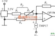 温度传感电路中的由低价位电流输出式集成温度传感器TMP17构成的摄氏温度或华氏温度的转换电路