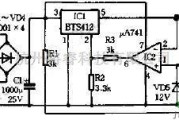 开关稳压电源中的用BTS412设计的开关稳压电源电路图