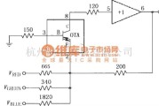 对数/跨导放大电路中的由宽带跨导型运算放大和缓冲器OPA660构成的视频亮度矩阵电路