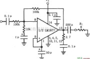 集成音频放大中的由LM1877构成的反相单位增益放大电路