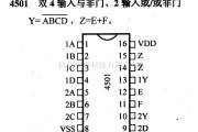 数字电路中的4000系列数字电路,4501双４输入与非门，２输入或／非门