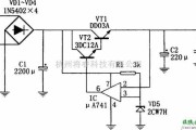 电源电路中的采用运算放大器μA741做成的开关电源电路图