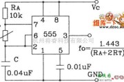 温度传感电路中的555与精密温度传感器构成的温度频率变换电路图