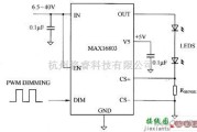 LED电路中的MAX168O3驱动自光LED电路图