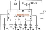 灯光控制中的CD71017多功能程控闪光集成电路12脚软封装应用电路