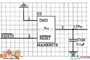 综合电路中的采用MAX809芯片的复位电路图