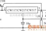 稳压电源中的用外接PNP型晶体管扩展电流的集成稳压电源电路图