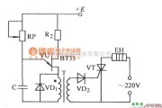 晶闸管控制中的单结晶体管通过脉冲变压器触发晶闸管电路图