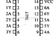 数字电路中的74系列数字电路7417.74LS17等六缓冲器/驱动器(OC.高压输出)