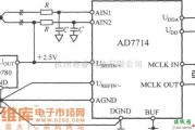 传感信号处理中的由5通道低功耗可编程传感器信号处理器AD7714和热电偶构成的测温电路图