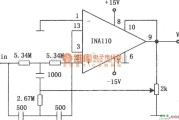 滤波器中的INA110构成的60Hz输入陷波滤波器电路图