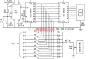 专用测量/显示电路中的由555、CD4017以及CH233组成的八路电压巡测电路图