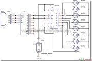 LED电路中的74HC595驱动8LED电路图