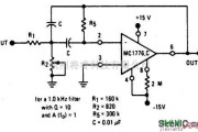 滤波器中的多路反馈带通滤波器（1.0千赫）电路