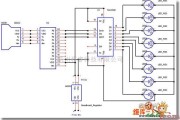 LED电路中的8个74HC595驱动的LED电路图