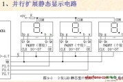 8051单片机典型接口电路--并行扩展静态显示电路图