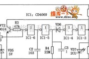 灯光控制中的CD4069组成的照明灯节能控制器电路图