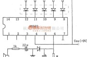 专用测量/显示电路中的用五位LED显示器做音响功率指示电路图(FD502)