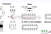 基础电路中的晶体管、二极管和集成电路符号
