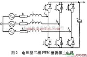 电源电路中的简易三相电压型脉宽调制（PWM）整流器主电路图