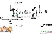 光敏二极管、三极管电路中的发光二极管调谐指示电路图