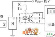 霍尔传感器中的霍尔接近开关组成的计数器电路图