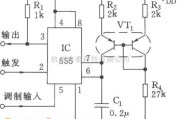 调频信号产生中的线性脉宽调制器电路(555)电路图