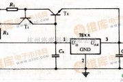 稳压电源中的CW78××系列输出电流扩展稳压电路图