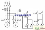 两台电动机交替工作控制电路接线图