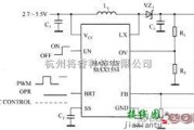 LED电路中的MAX1553／MAX1554驱动白光LED电路图