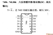 数字电路中的74系列数字电路7406.74LS06等六反相器(OC.高压输出)