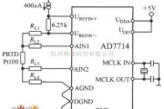 专用测量/显示电路中的AD7714与Pt100构成的测温电路图