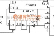 电工测试工具中的用门电路组成的文字显示型逻辑笔之一(CD4069)电路图