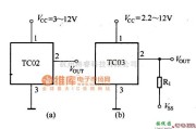 温度传感电路中的TCO2/TCO3型温度传感器典型应用电路图