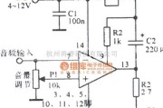 音频处理中的增益为20且负载接+U的LM388电路图