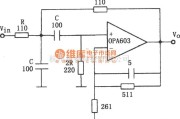 滤波器中的OPA603构成的10MHz带通滤波器电路图