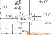 函数信号产生器中的用NE566V构成的20kHz的波形发生器电路图