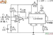 调频信号产生中的CD4046的调频信号发生器电路图